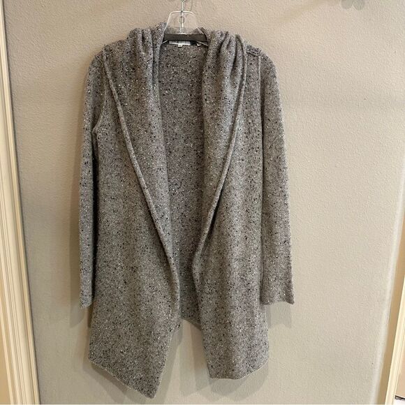 Vince Sweaters - Vince | xs | grey 100% cashmere open front hooded long cardigan